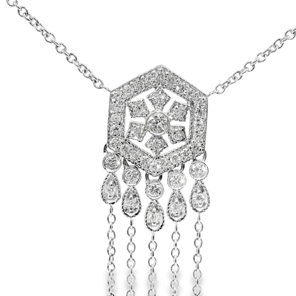 Elegant Silver Pendant with Diamond Accents