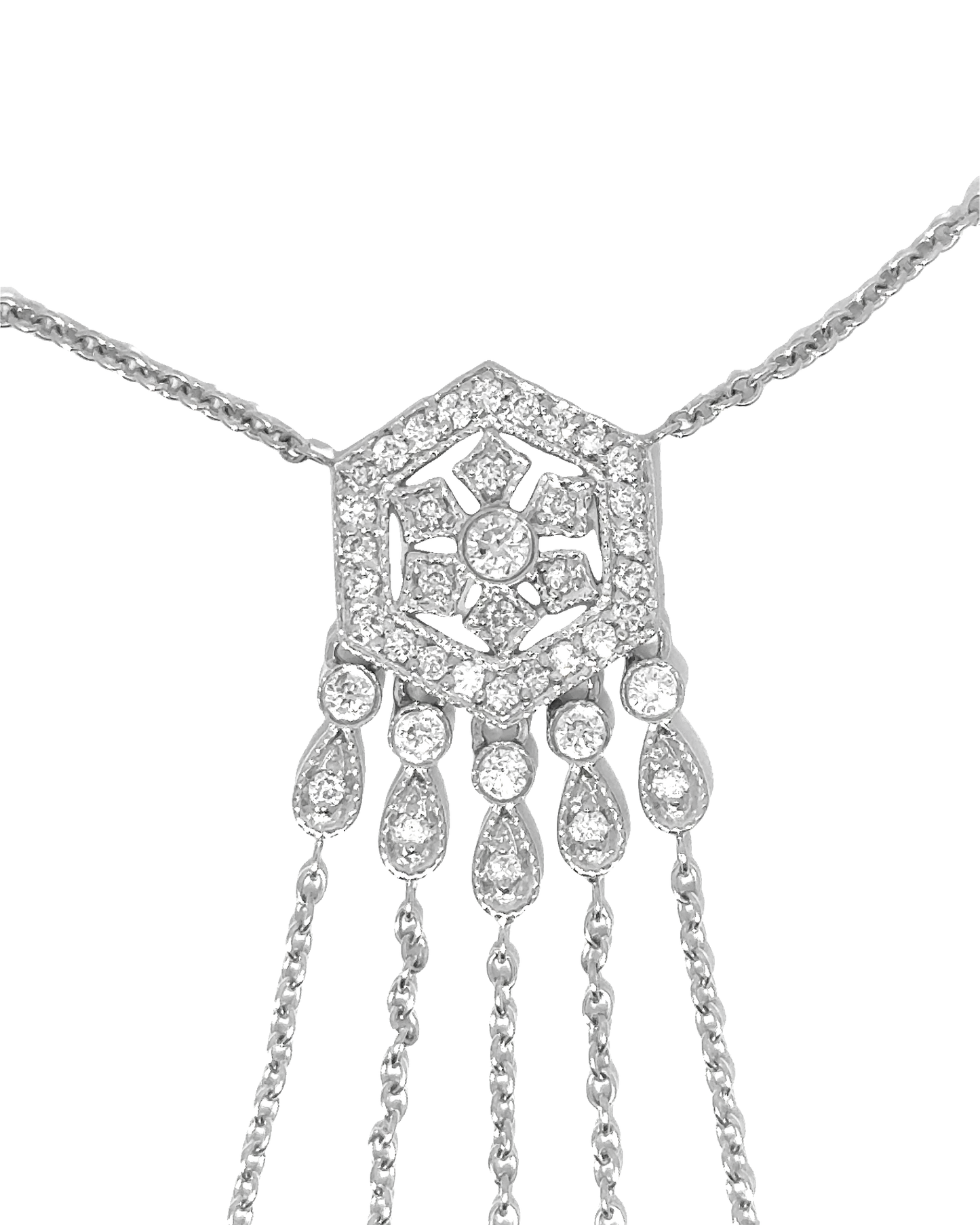 Elegant Silver Pendant with Diamond Accents