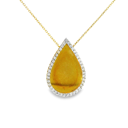 0.30CT Diamond Pendant 18k Yellow Gold