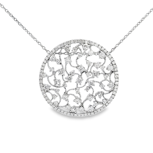 2.62CT Diamond Pendant 14k White Gold
