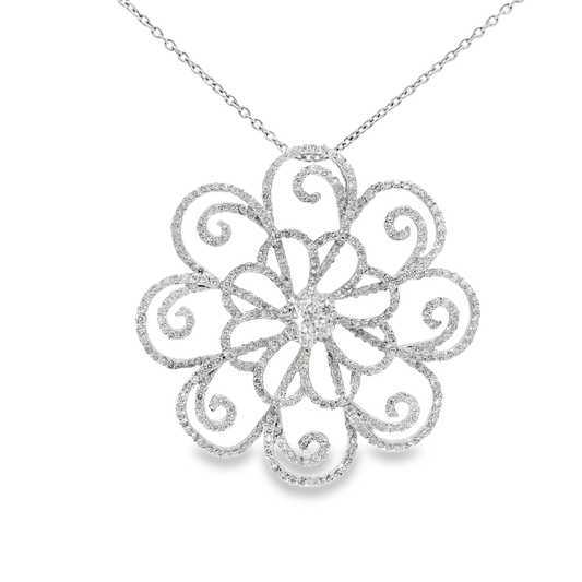 2.42CT Diamond Pendant 14k White Gold
