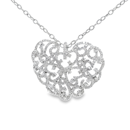 3.17CT Diamond Pendant 14k white Gold