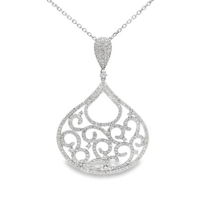 2.26CT Diamond Pendant 14k White Gold