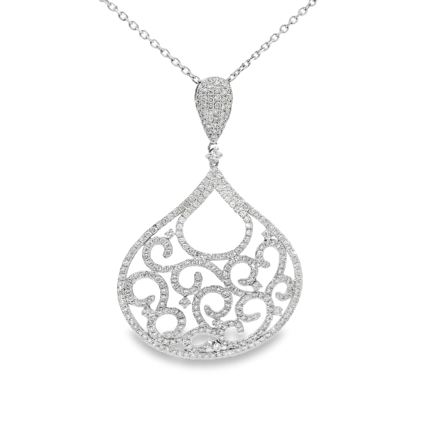2.26CT Diamond Pendant 14k White Gold