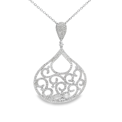 2.26CT Diamond Pendant 14k White Gold