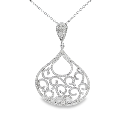 2.26CT Diamond Pendant 14k White Gold