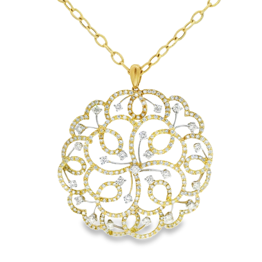 4.29CT Diamond Pendant 18k Yellow Gold