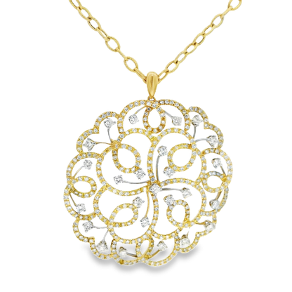 4.29CT Diamond Pendant 18k Yellow Gold