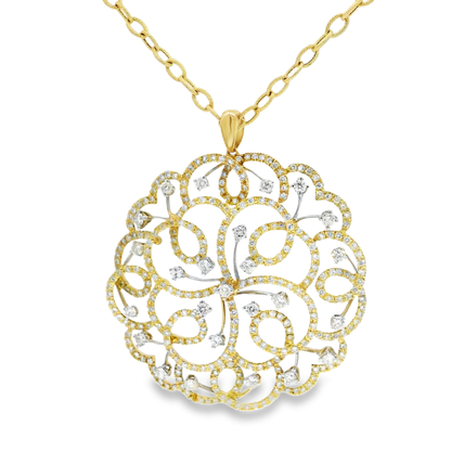 4.29CT Diamond Pendant 18k Yellow Gold