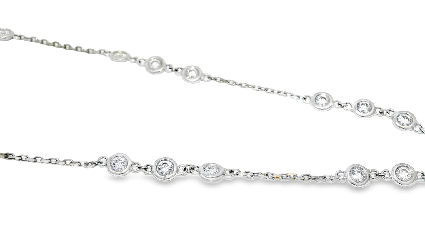 1.74CT Diamond Necklace 14k White Gold