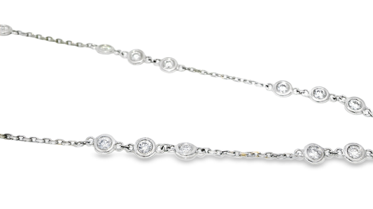 1.74CT Diamond Necklace 14k White Gold
