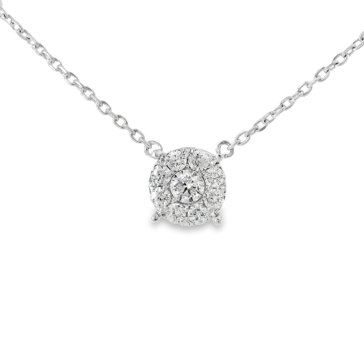 0.84CT Diamond Pendant 14k White Gold