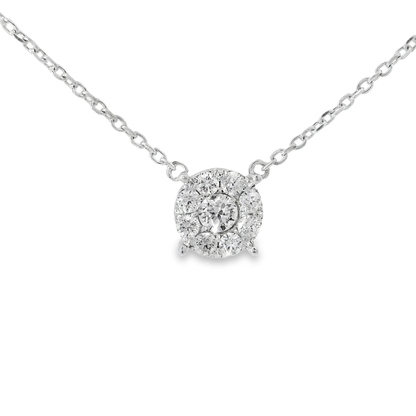 0.84CT Diamond Pendant 14k White Gold
