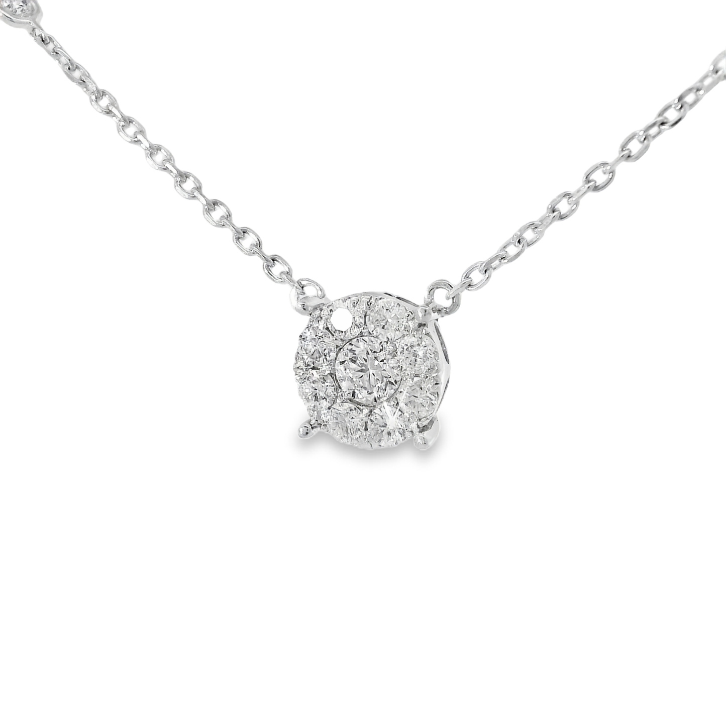 0.84CT Diamond Pendant 14k White Gold