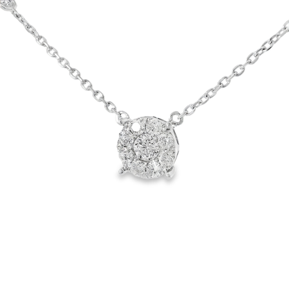 0.84CT Diamond Pendant 14k White Gold