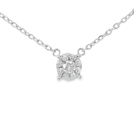 0.48CT Diamond Pendant 14k White Gold
