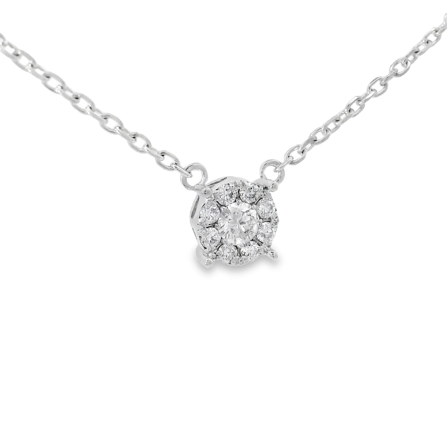 0.48CT Diamond Pendant 14k White Gold