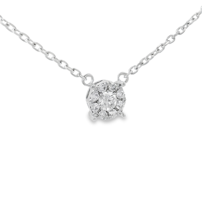0.48CT Diamond Pendant 14k White Gold