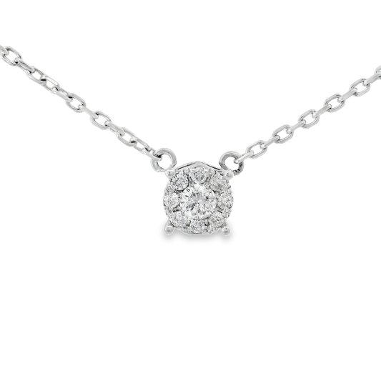 0.42CT Diamond Pendant 18k White Gold