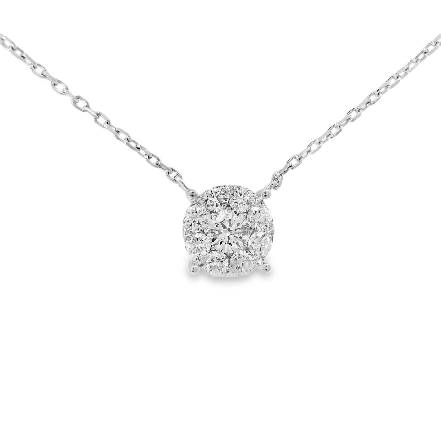 0.87CT Diamond Pendant 14k White Gold