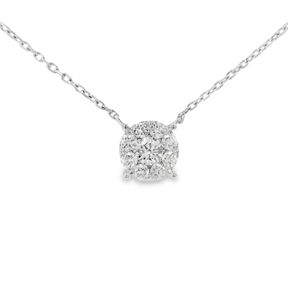 0.87CT Diamond Pendant 14k White Gold