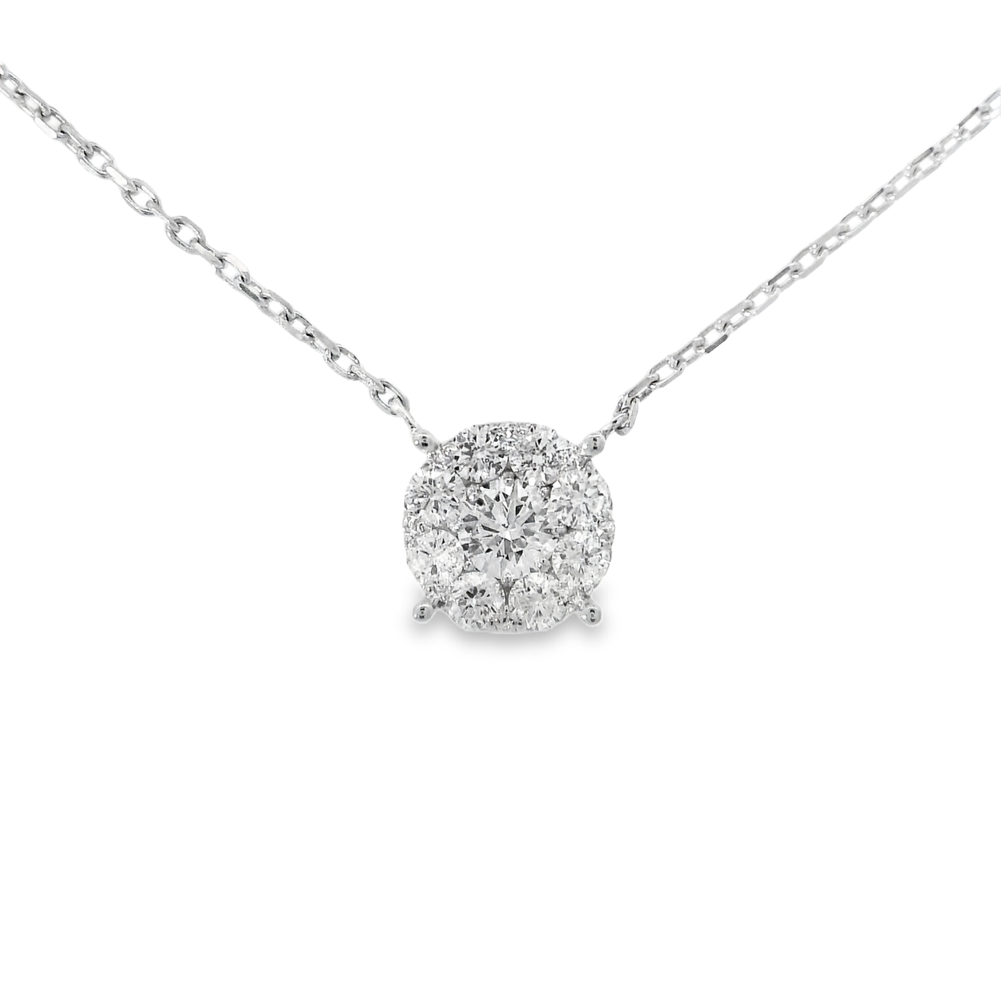 0.87CT Diamond Pendant 14k White Gold