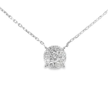 0.87CT Diamond Pendant 14k White Gold