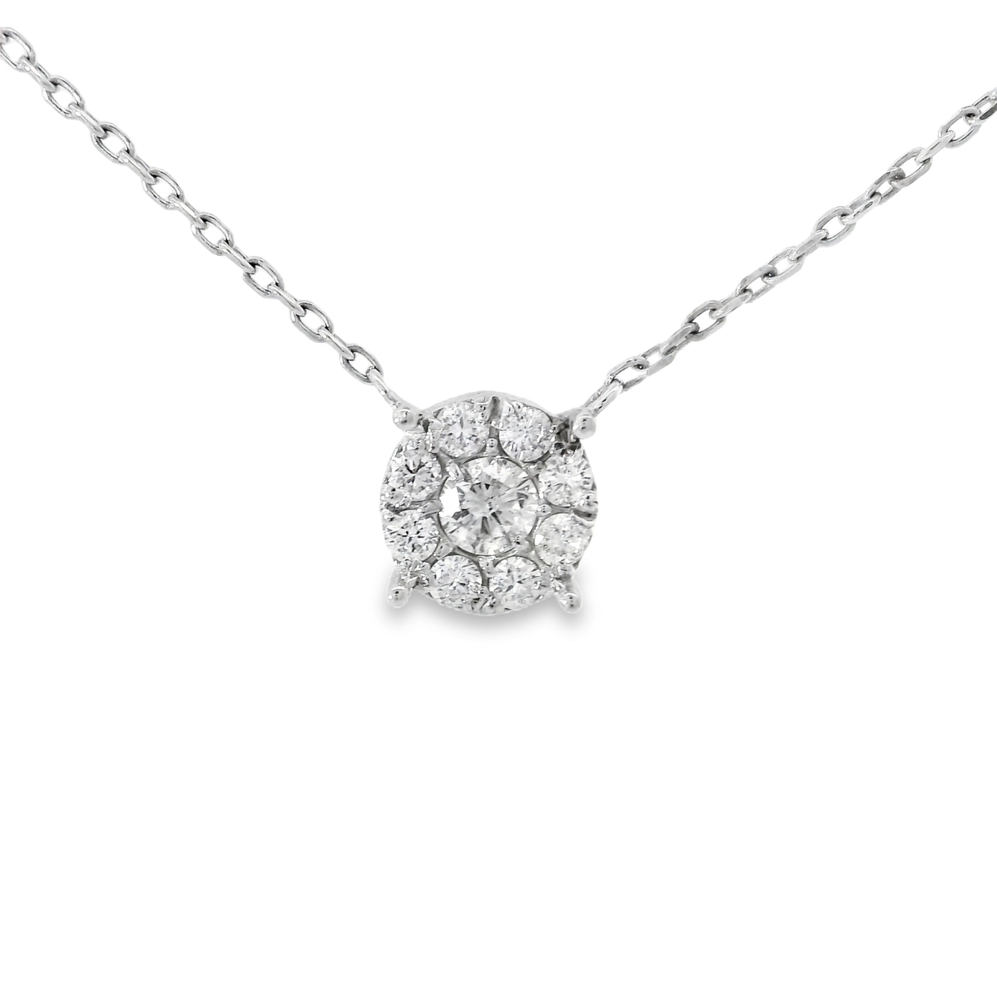 0.83CT Diamond Pendant 14k White Gold