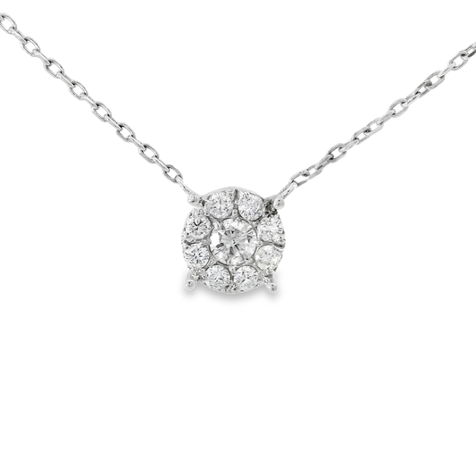 0.83CT Diamond Pendant 14k White Gold
