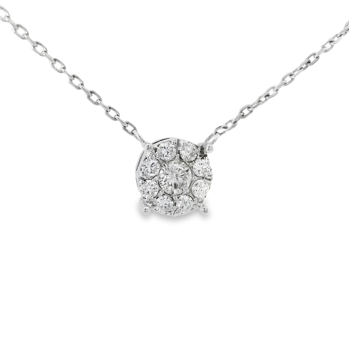 0.83CT Diamond Pendant 14k White Gold