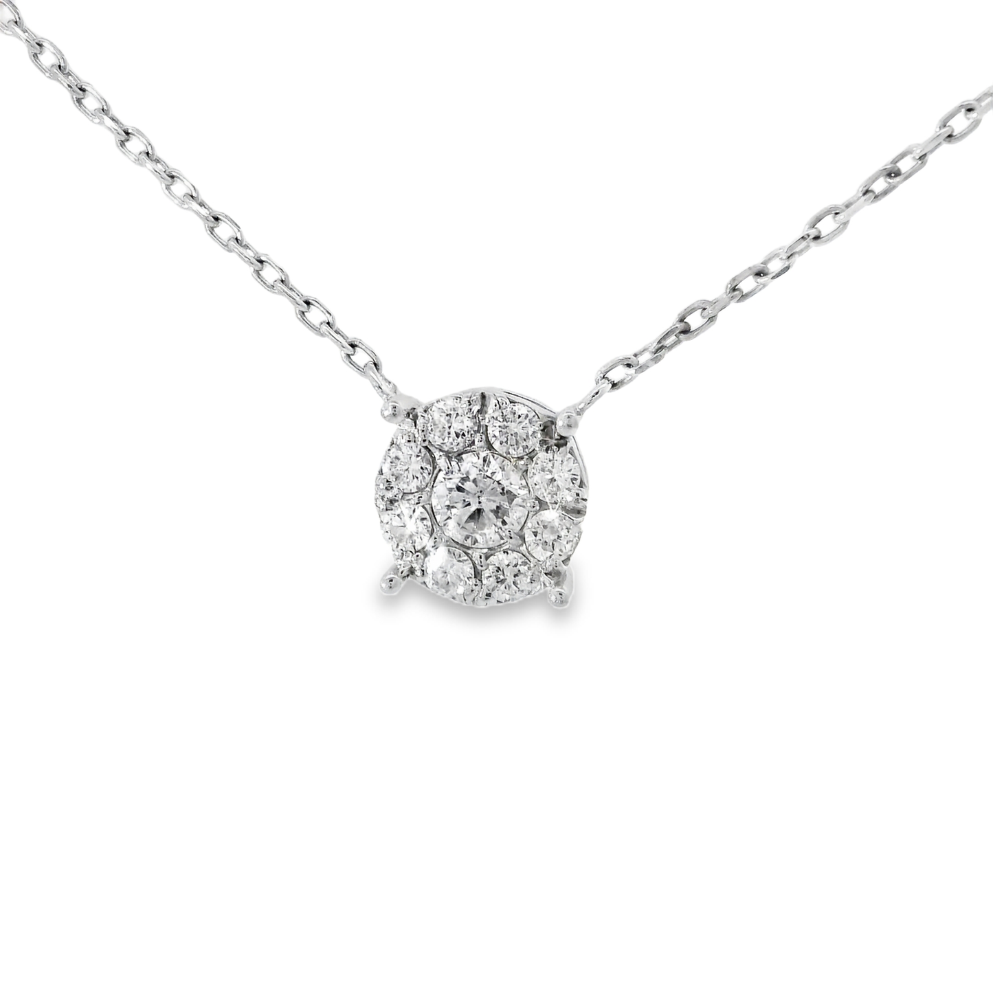 0.83CT Diamond Pendant 14k White Gold