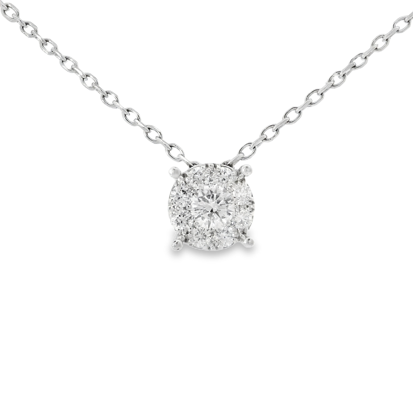0.49CT Diamond Pendant 14k White Gold