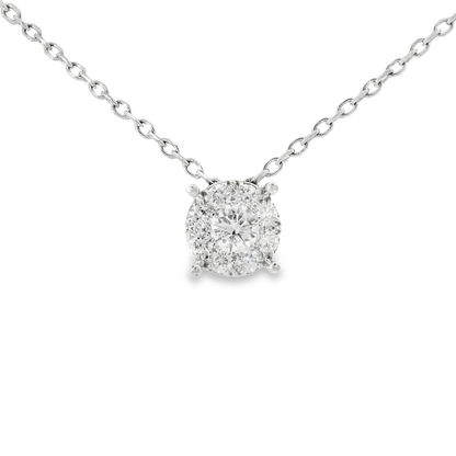 0.49CT Diamond Pendant 14k White Gold