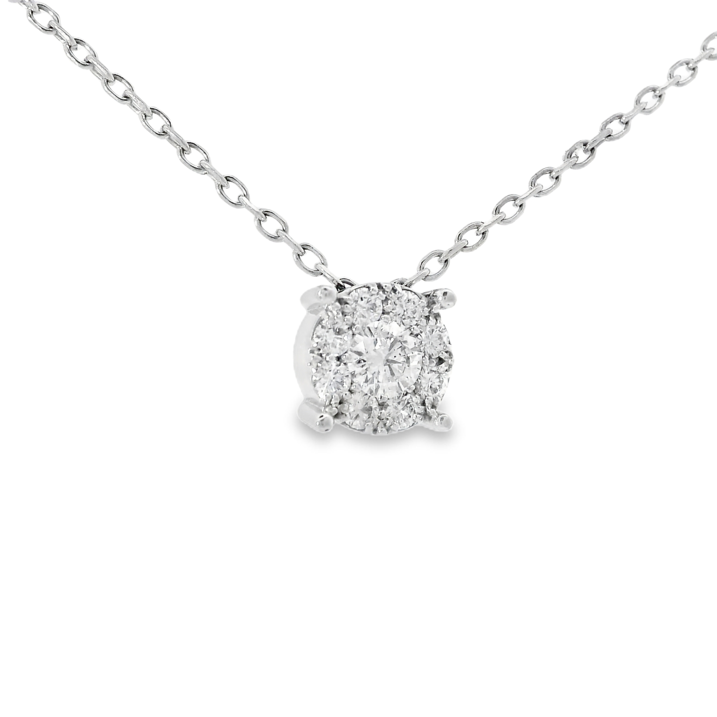 0.49CT Diamond Pendant 14k White Gold