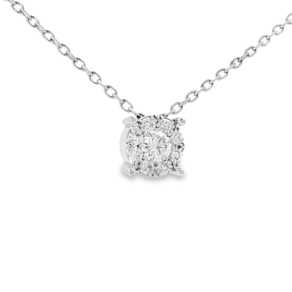 0.49CT Diamond Pendant 14k White Gold
