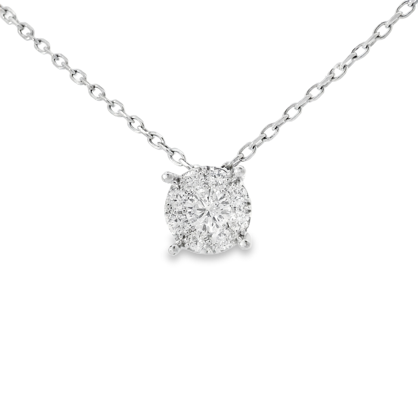 0.49CT Diamond Pendant 14k White Gold