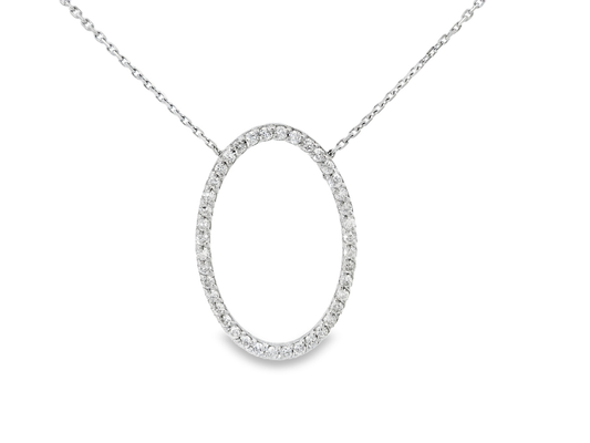 0.30CT Diamond Pendant 18k White Gold