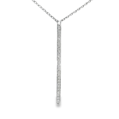 0.22CT Diamond Pendant 14k White Gold