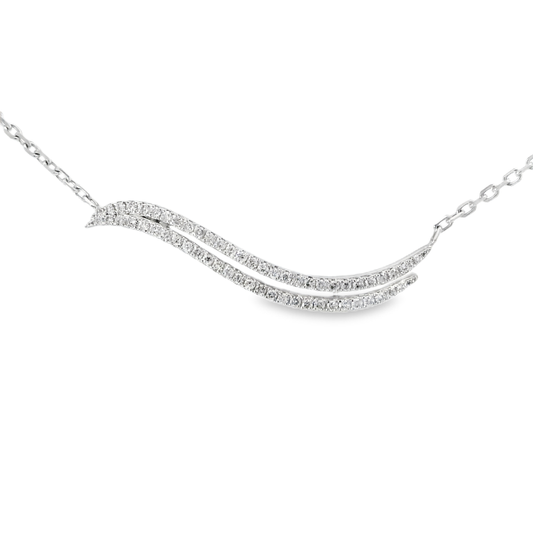 0.39CT Diamond Pendant 14k White Gold