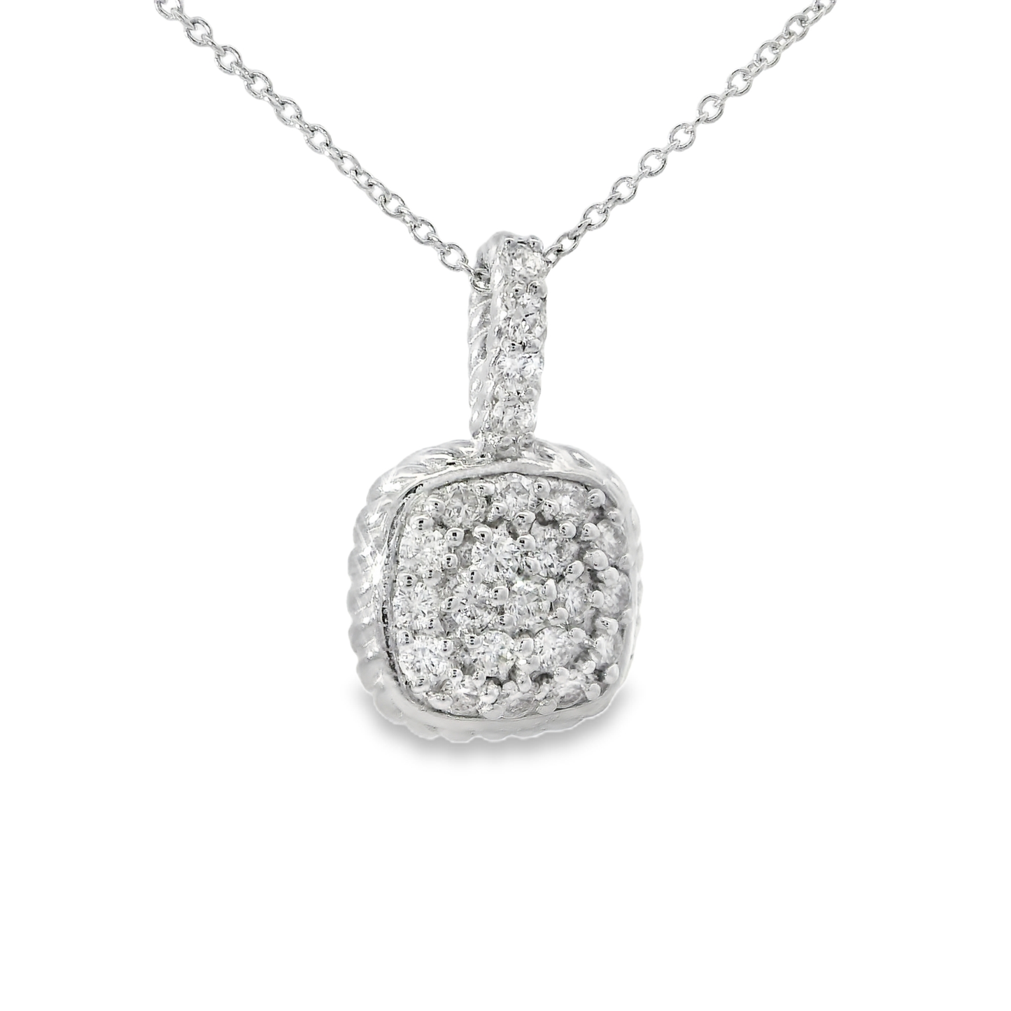 0.42CT Diamond Pendant 14k White Gold
