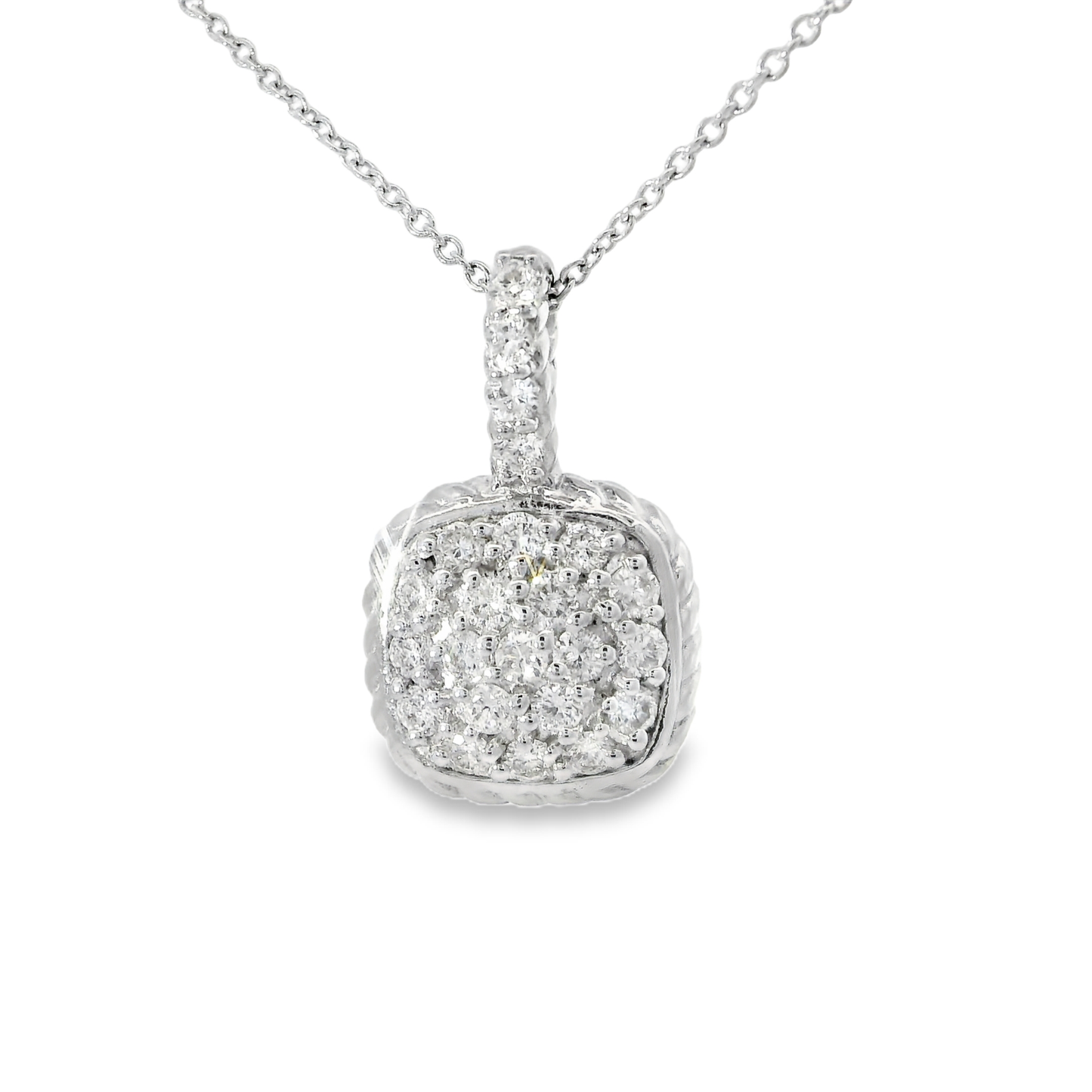 0.42CT Diamond Pendant 14k White Gold