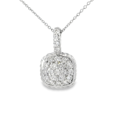 0.42CT Diamond Pendant 14k White Gold