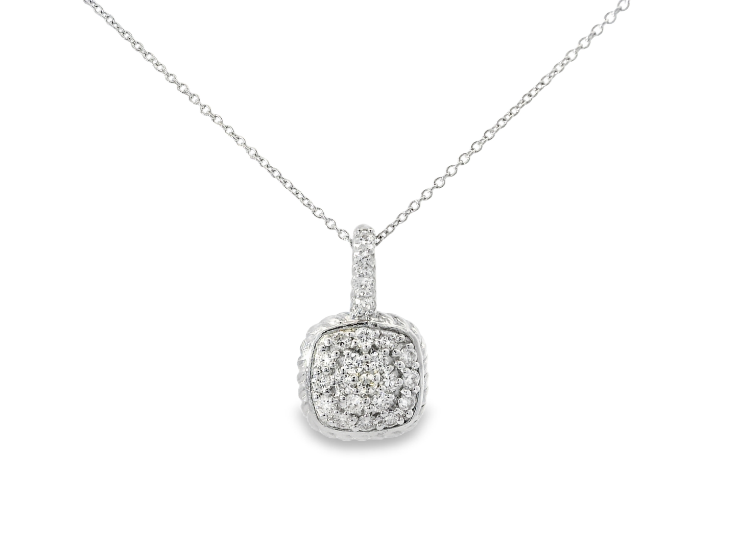 0.42CT Diamond Pendant 14k White Gold