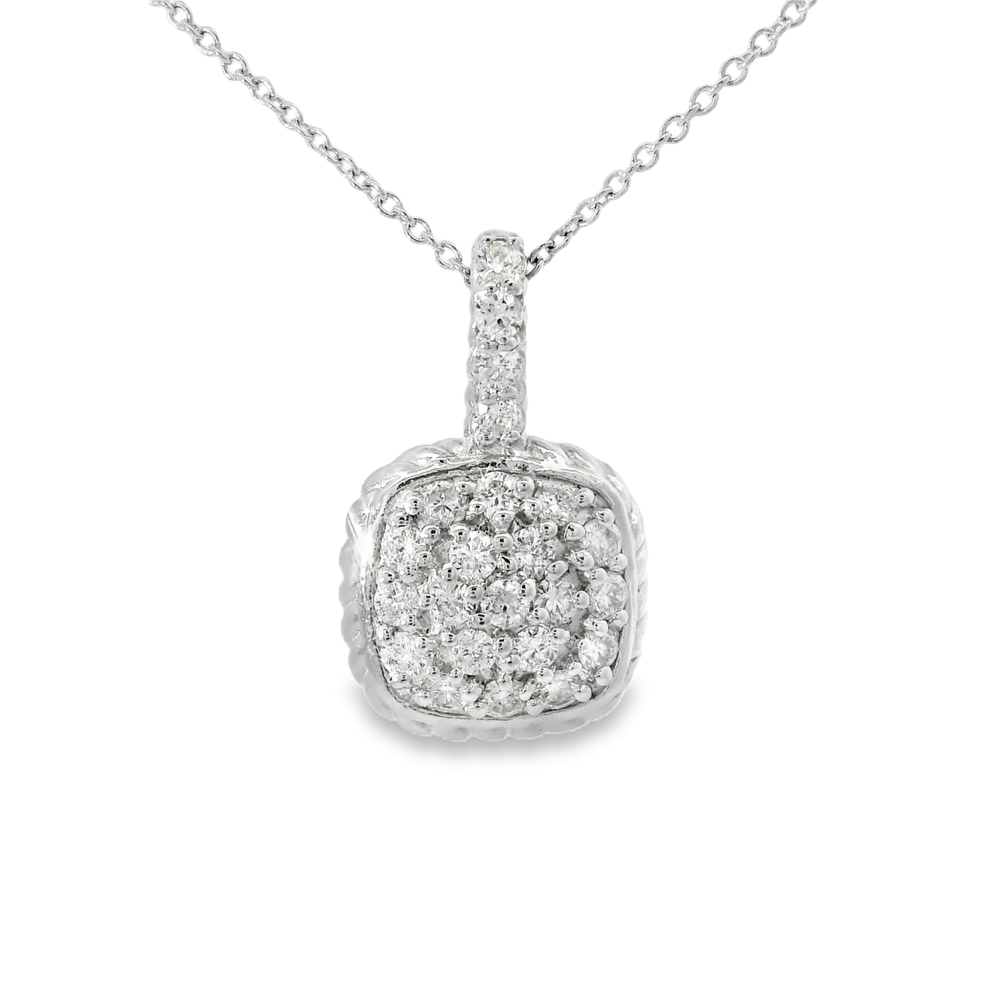 0.42CT Diamond Pendant 14k White Gold