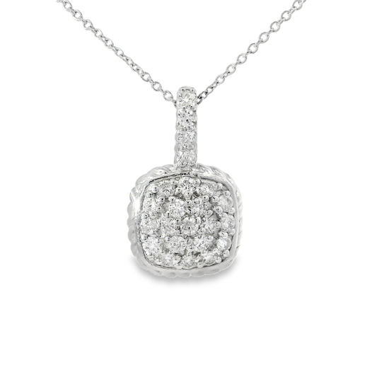 0.42CT Diamond Pendant 14k White Gold
