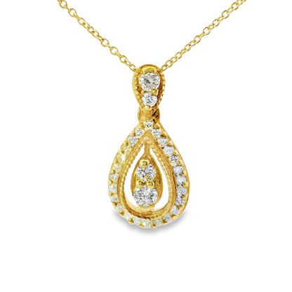 0.36ct Diamond Pendant 14k Yellow Gold