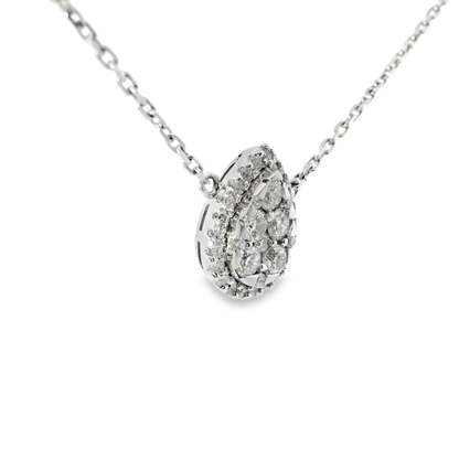 0.58CT Diamond Pendant 14k White Gold