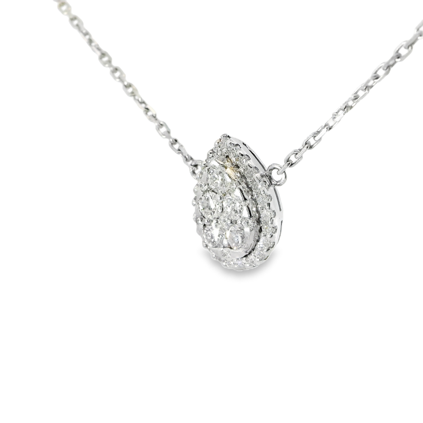 0.58CT Diamond Pendant 14k White Gold