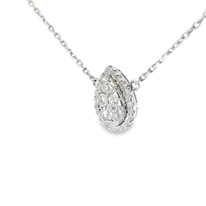 0.58CT Diamond Pendant 14k White Gold