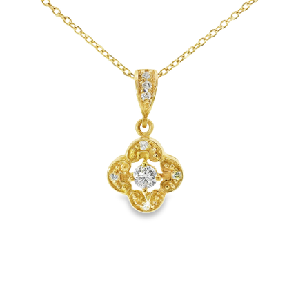 0.25CT Diamond Pendant 14k Yellow Gold